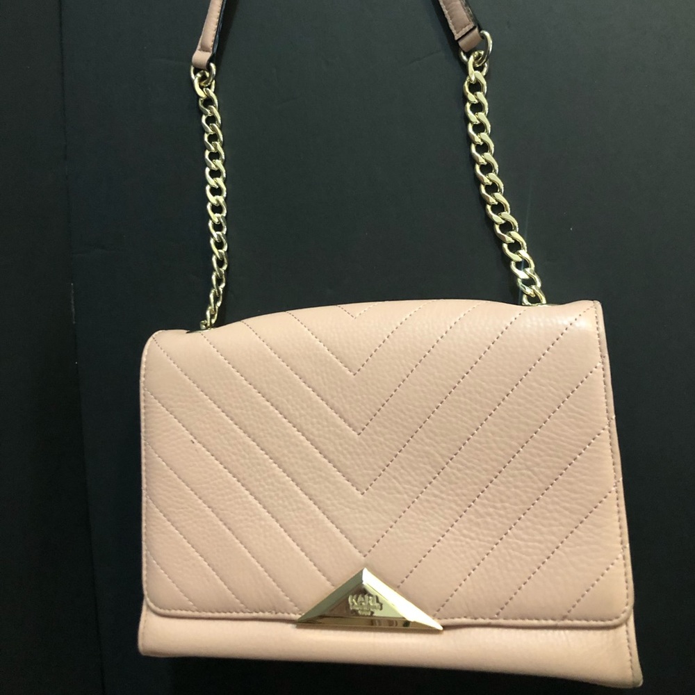 Karl Lagerfeld pink quilted purse